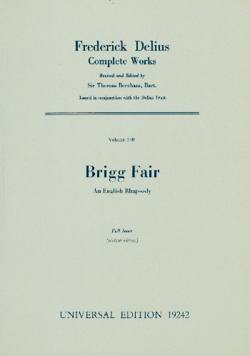 Brigg fair an English rhapsody  for orchestra, Studienpartitur  Beecham, Th., ed