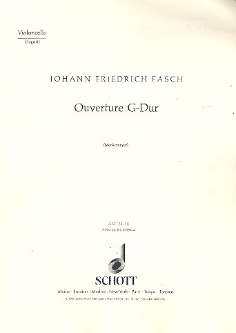 Ouvertüre G-Dur  für Streichorchester, 2 Oboen und Fagott ad libitum  Einzelstimme - Violoncello/Fagott