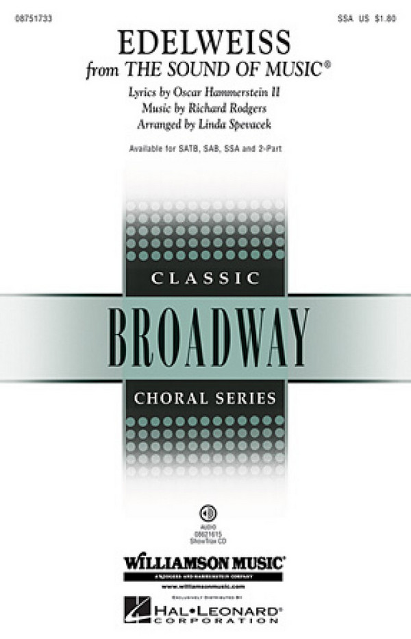 Edelweiss for female chorus and piano&nbsp;&nbsp;score&nbsp;&nbsp;