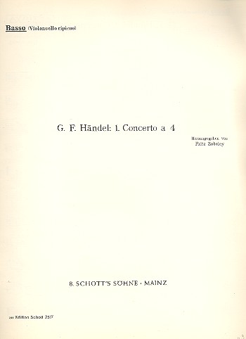 Concerto a quattro TWV 43: d 3&nbsp;&nbsp;für 2 Violinen (oder Flöte und Violine), Violoncello obl. und Basso co&nbsp;&nbsp;Einzelstimme - Violoncello obligat