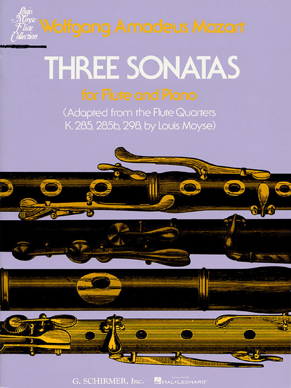 3 sonatas adapted from the flute quartets KV285, KV285B and KV298  for flute and piano  
