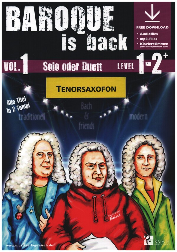 Baroque is back vol.1 (+ Online Audio)  für 1-2  Tenorsaxophone  (Klavier ad lib zum Ausdrucken als PDF)