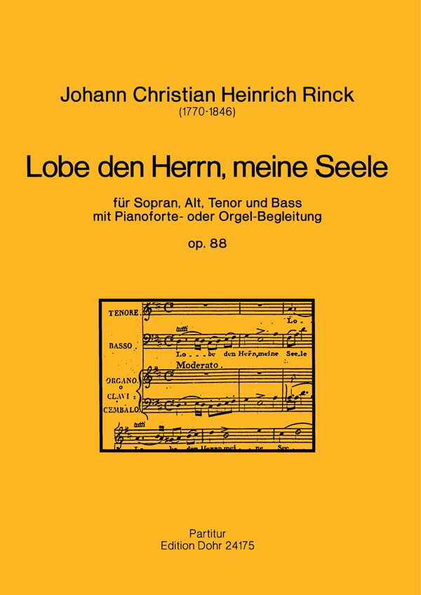 Lobe den Herrn meine Seele op.88  für gem Chor und Klavier oder Orgel,  Partitur