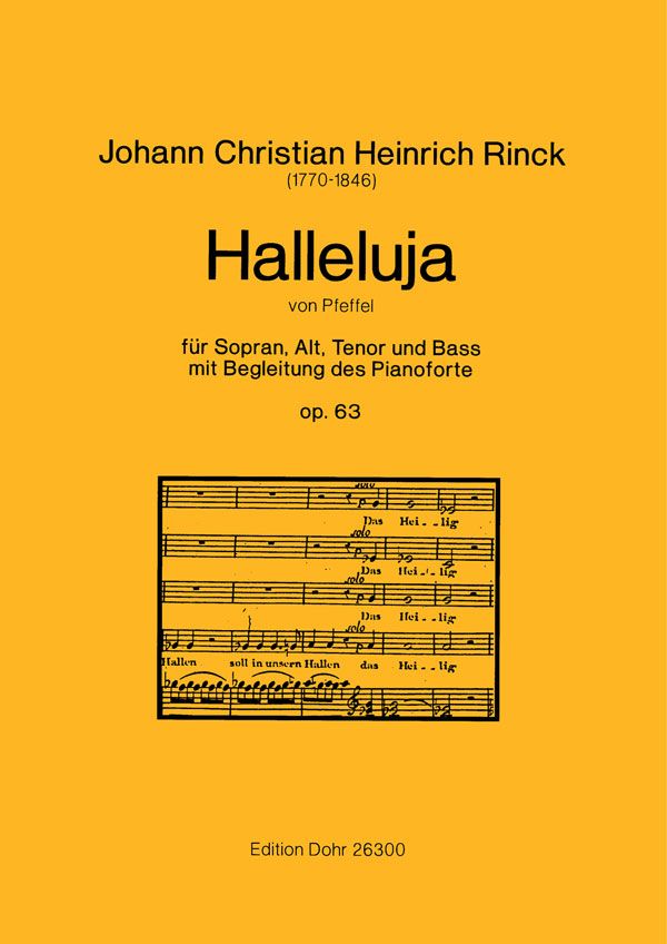 Halleluja op.63 für  Sopran, Alt, Tenor, Bass und  Klavier, Partitur