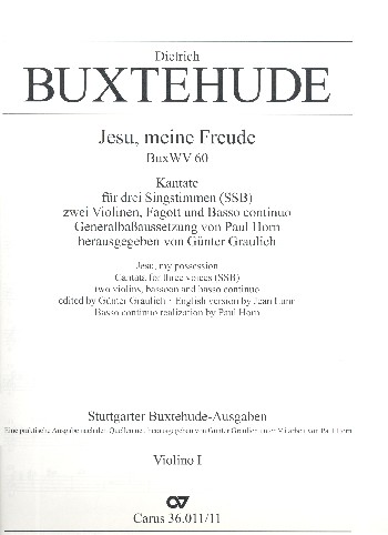 Jesu, meine Freude für Soli,&nbsp;&nbsp;gem Chor und Instrumente&nbsp;&nbsp;Violine 1