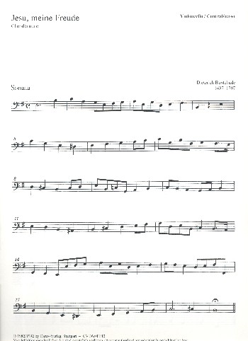 Jesu, meine Freude für Soli,&nbsp;&nbsp;gem Chor und Instrumente&nbsp;&nbsp;Cello/Bass