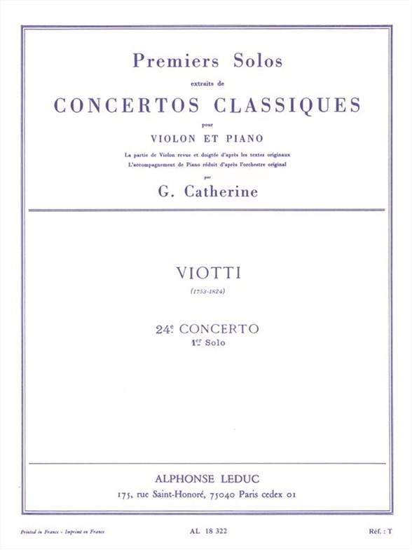 Solo no.1 du concerto no.24&nbsp;&nbsp;pour violon et piano&nbsp;&nbsp;Catherine, G., ed