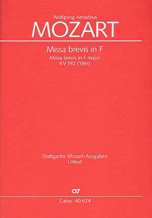 Missa brevis F-Dur KV192&nbsp;&nbsp;für Soli (SATB), Chor, 2 Violinen&nbsp;&nbsp;und Bc,  Partitur