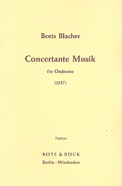 Concertante Musik  für Orchester  Studienpartitur