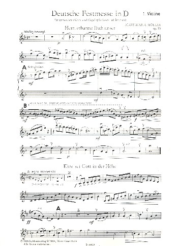 Deutsche Festmesse op.25  für gem Chor und Orgel (Streicher ad lib)  Stimmenset (1/1/1/1/1/1)