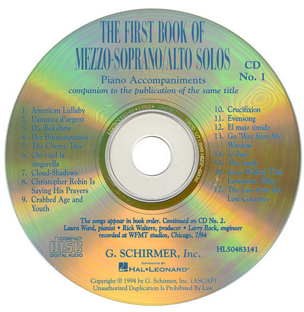First Book of Mezzo-soprano solos&nbsp;&nbsp;vol.1 2 CDs (piano accompaniment)&nbsp;&nbsp;