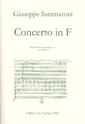 Concerto F-Dur  a piu istromenti e la flauta für 6 Blockflöten (SATTBB)  Partitur und Stimmen