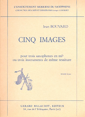 5 images pour 3 saxohones en mi  ou 3 instruments de meme tessiture,  partition+parties
