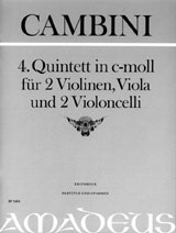 Quintett c-Moll Nr.4  für 2 Violinen, Viola und  2 Violoncelli,  Partitur und Stimmen