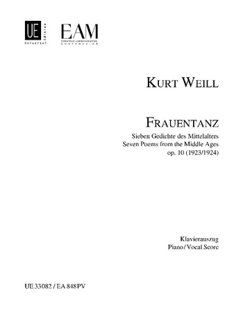 Frauentanz op.10 für Sopran, Flöte,  Viola, Klarinette, Horn und Fagott  für Sopran und Klavier