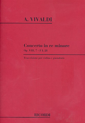 Concerto re minore op.8,7 (F.I,28)&nbsp;&nbsp;per violino e pianoforte&nbsp;&nbsp;Ephrikian, A., arr.