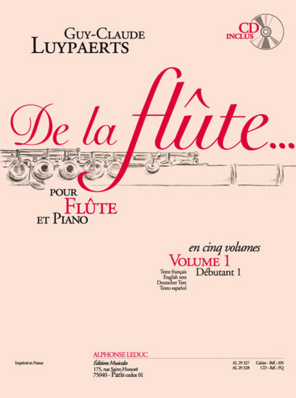 De la flute vol.1 (+CD)&nbsp;&nbsp;pièces pour flute et piano&nbsp;&nbsp;(Text dt/fr/en/sp)