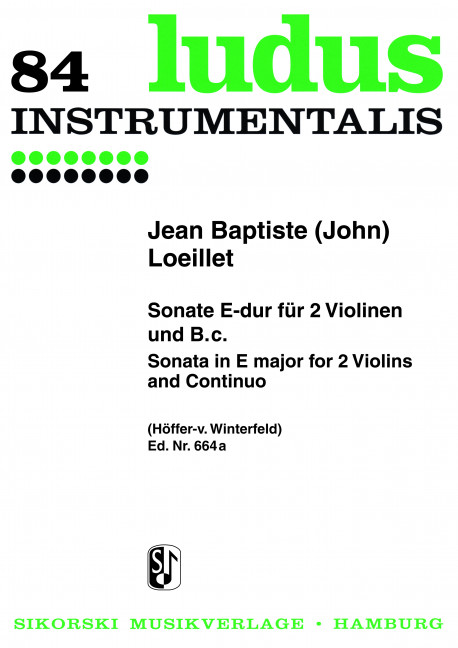 Sonate E-Dur für 2 Violinen&nbsp;&nbsp;und Bc&nbsp;&nbsp;