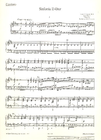 Sinfonie D-Dur op.18,4  für Orchester  Cembalo
