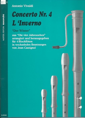 Der Winter aus 'Die vier Jahreszeiten'&nbsp;&nbsp;für 4 Blockflöten in wechselnden Besetzungen&nbsp;&nbsp;Partitur und Stimmen
