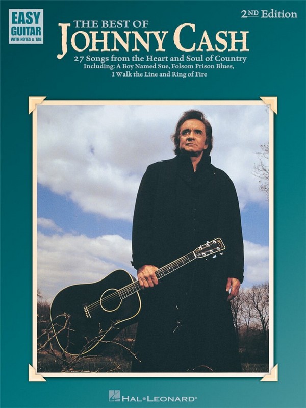 The Best of Johnny Cash:&nbsp;&nbsp;22 songs for voice and easy guitar&nbsp;&nbsp;with tablature, chords, notes