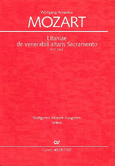 Litaniae de venerabilis altaris&nbsp;&nbsp;Sacramento KV243 für Soli, Chor und&nbsp;&nbsp;Orchester,  Studienpartitur