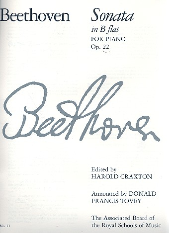 Sonate B-dur op.22 Nr. 11&nbsp;&nbsp;für Klavier&nbsp;&nbsp;