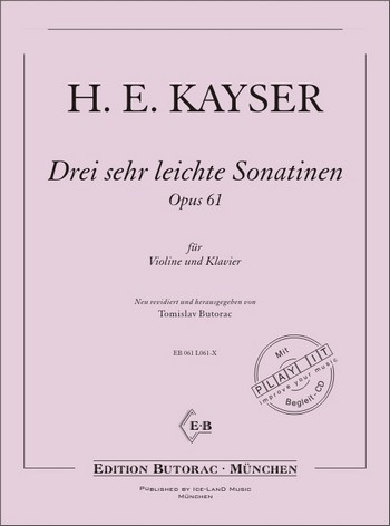 3 sehr leichte Sonatinen op. 61 (+CD)  für Violine und Klavier  
