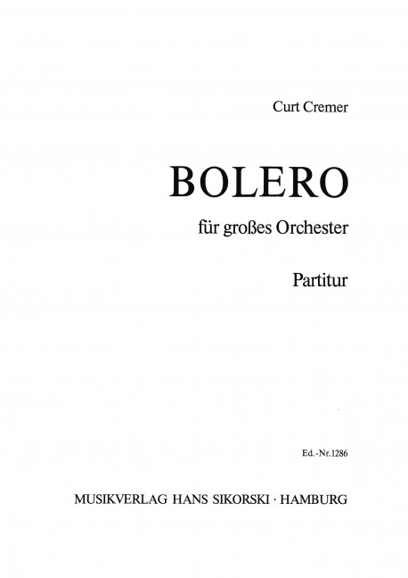 Bolero für grosses Orchester  Partitur  