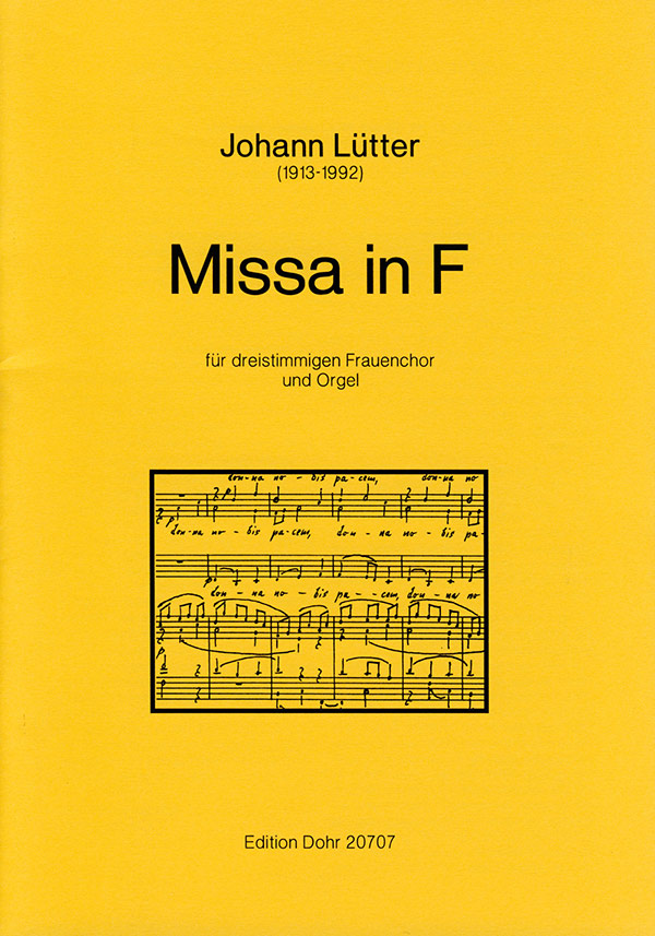 Missa in F für Frauenchor&nbsp;&nbsp;und Orgel,  Partitur&nbsp;&nbsp;