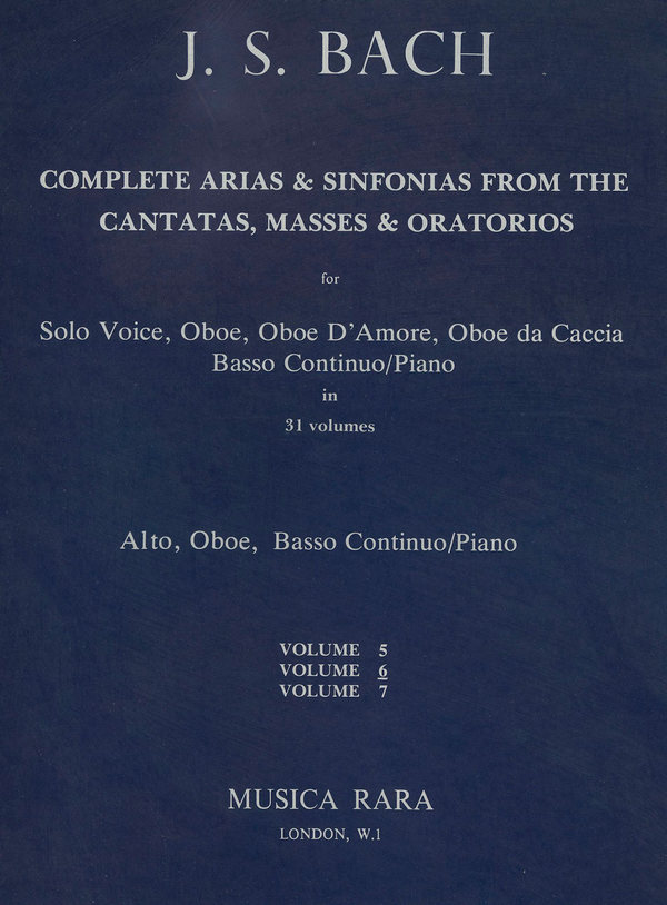Complete Arias and Sinfonias vol.6&nbsp;&nbsp;for alto, oboe and Bc&nbsp;&nbsp;