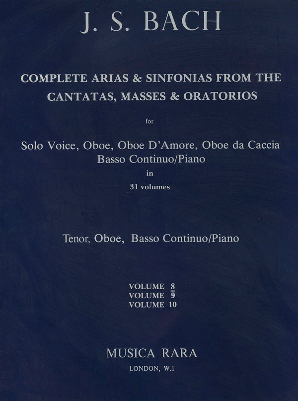 Complete Arias and Sinfonias vol.8&nbsp;&nbsp;for tenor, oboe and bc&nbsp;&nbsp;