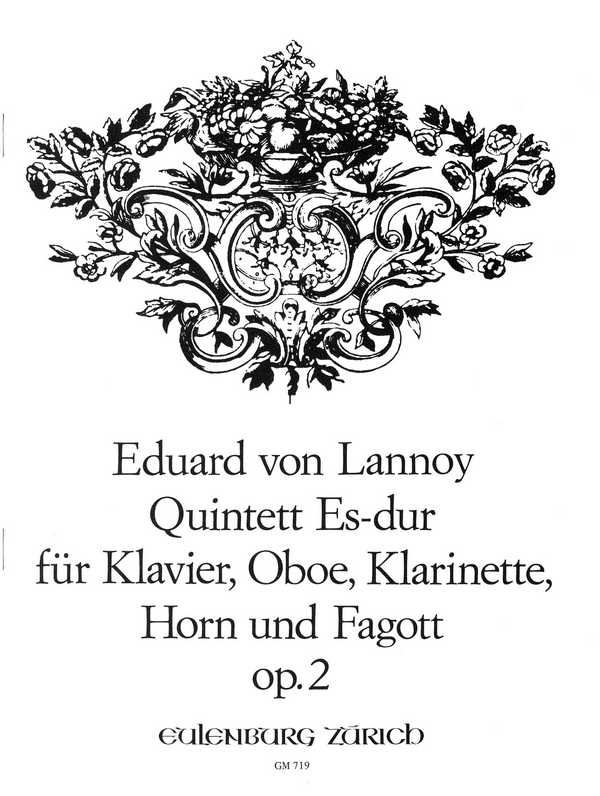 Quintett Es-Dur op.2&nbsp;&nbsp;für Oboe, Klarinette, Horn, Fagott und Klavier&nbsp;&nbsp;