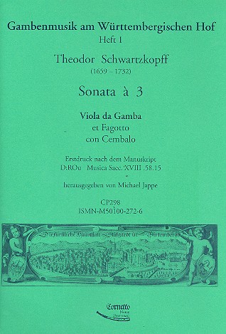 Sonata a 3  für Viola da Gamba, Fagott und Cembalo  Partitur und Stimmen