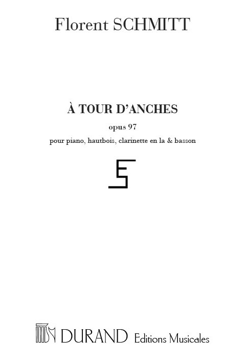 A tour d'anches op.97  pour piano, hautbois, clarinette  et basson,   parties