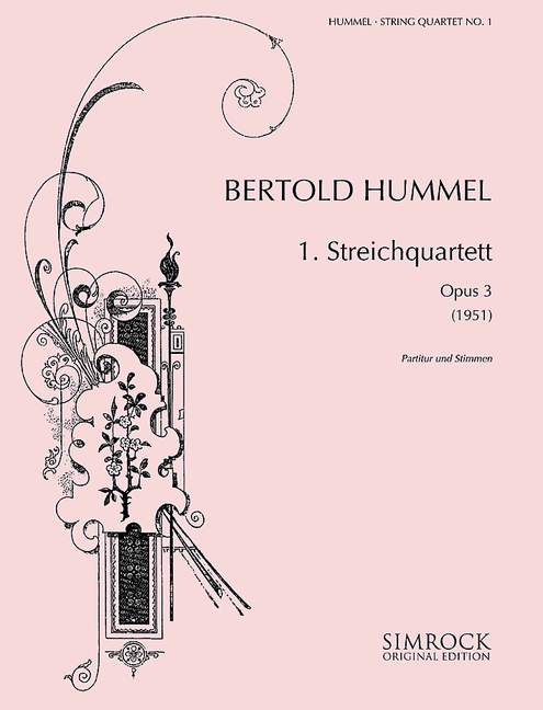 Streichquartett Nr.1 op.3&nbsp;&nbsp;&nbsp;&nbsp;Partitur und Stimmen