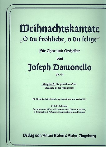 Weihnachtskantate op.44&nbsp;&nbsp;für gem gem Chor und Orchester&nbsp;&nbsp;Klavierauszug