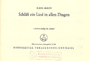 Schläft ein Lied in allen  Dingen Kanons zu 2-4 Stimmen,  Partitur