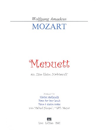 Menuett aus Eine kleine Nachtmusik  für Klavier zu 4 Händen  