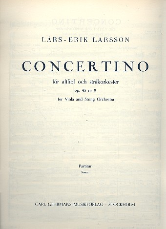 Concertino op.45,9  for alto and string orchestra  score