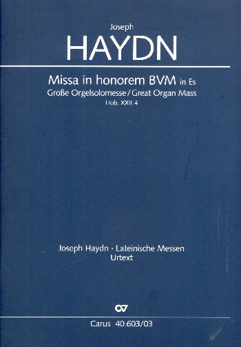 Grosse Orgelsolomesse Es-Dur Hob.XXII:4&nbsp;&nbsp;für Soli, gem Chor und Orchester&nbsp;&nbsp;Klavierauszug (lat)