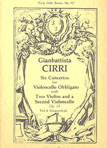 Concerto op.14,6 for violoncello  obbligato, 2 violins and bc  parts (with 2nd violoncello)