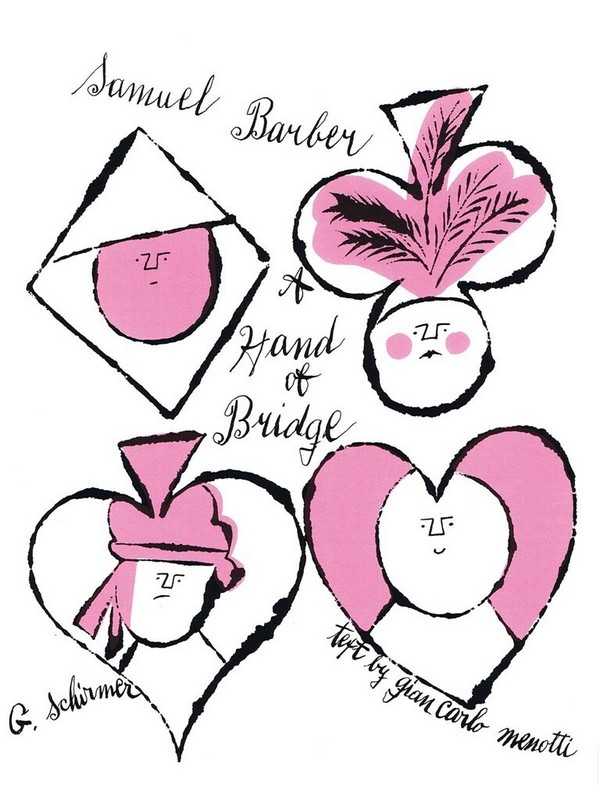 A hand of bridge for 4 voices  and chamber orchestra  score