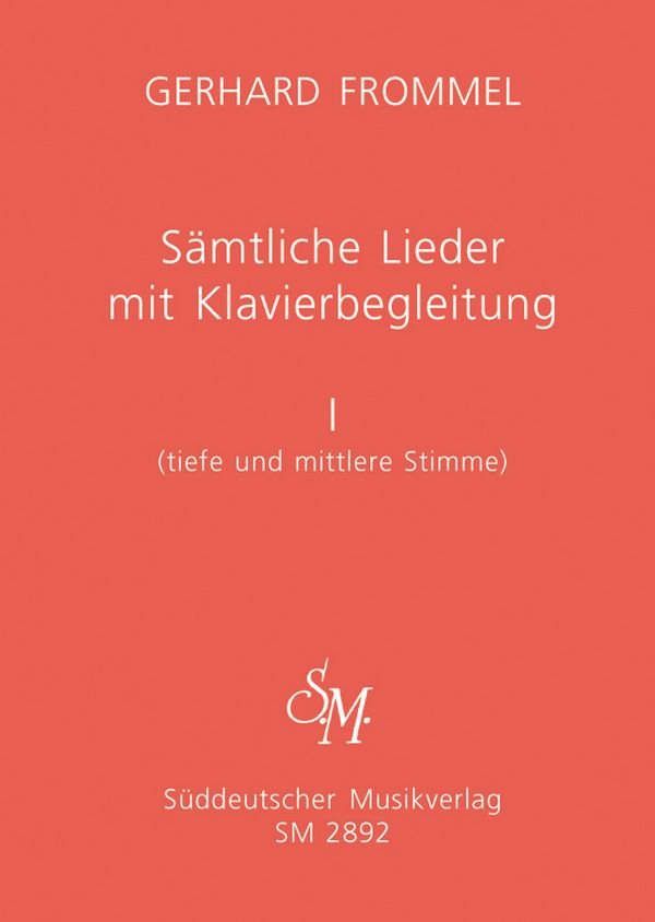 Sämtliche Lieder mit Klavierbelgeitung Band 1  für tiefe und mittlere Stimme  