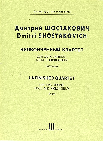 Unfinished quartet for string quartet&nbsp;&nbsp;score&nbsp;&nbsp;