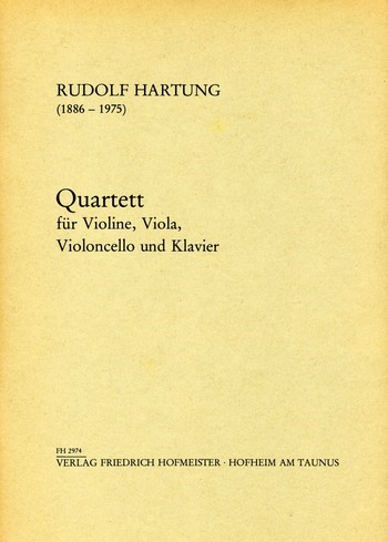 Quartett für Violine, Viola, Violoncello  und Klavier  Partitur und Stimmen