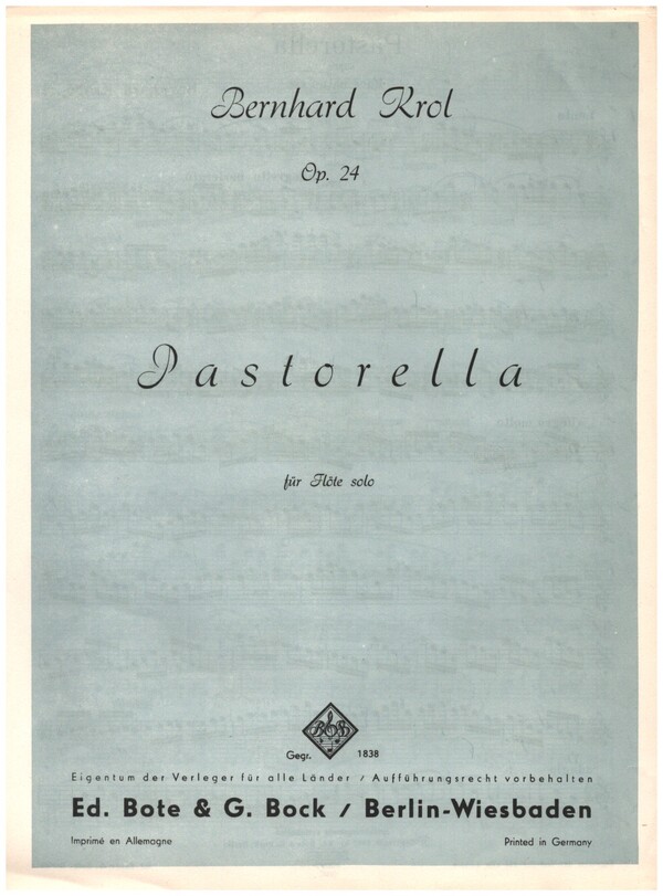 Pastorella op.24&nbsp;&nbsp;für Flöte&nbsp;&nbsp;