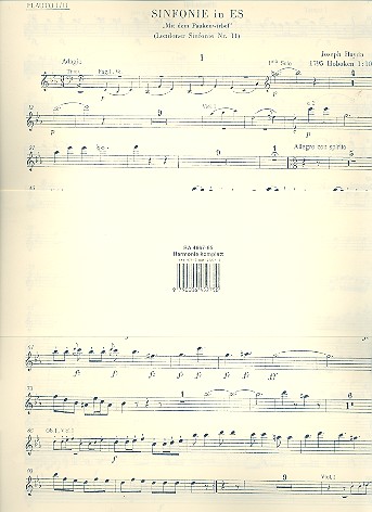 Sinfonie Es-Dur Hob I:103&nbsp;&nbsp;für Orchester&nbsp;&nbsp;Harmonie