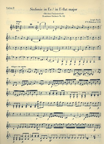 Sinfonie Es-Dur Hob I:103&nbsp;&nbsp;für Orchester&nbsp;&nbsp;Violine 2