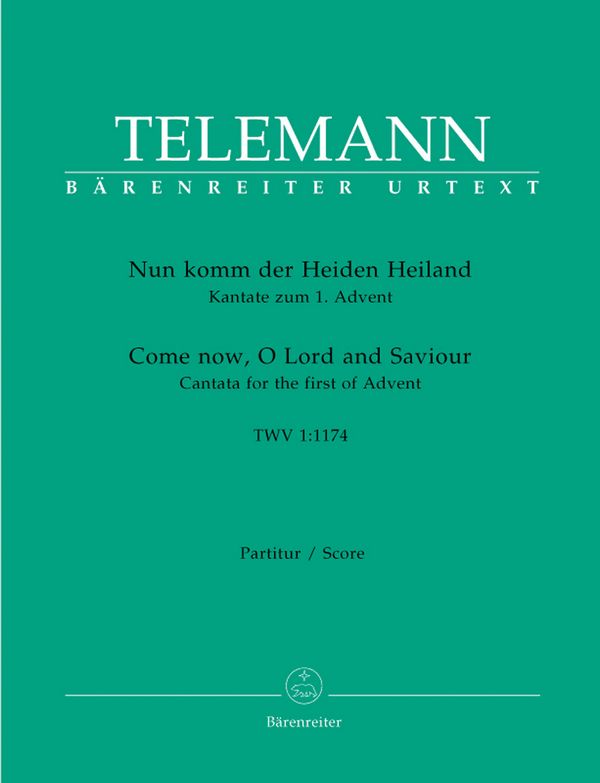Nun komm der Hieden Heiland TVWV1:1174&nbsp;&nbsp;für Soli, Chor und Orchester&nbsp;&nbsp;Partitur